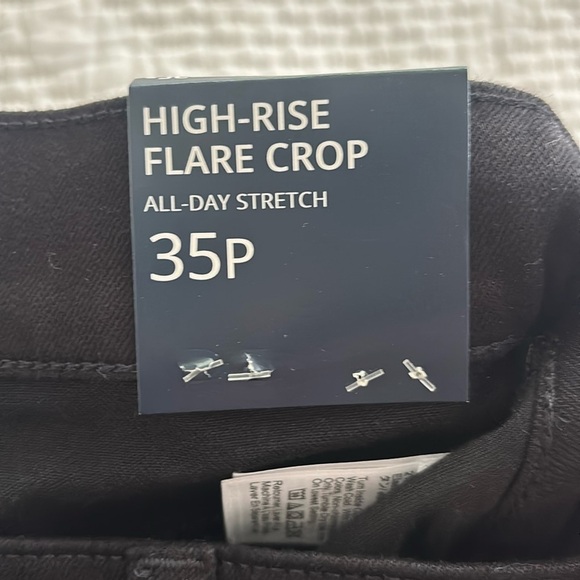 NEW J. Crew Petite High Rise Flare Crop Jean in All Day Stretch 35P BLACK - Picture 9 of 12